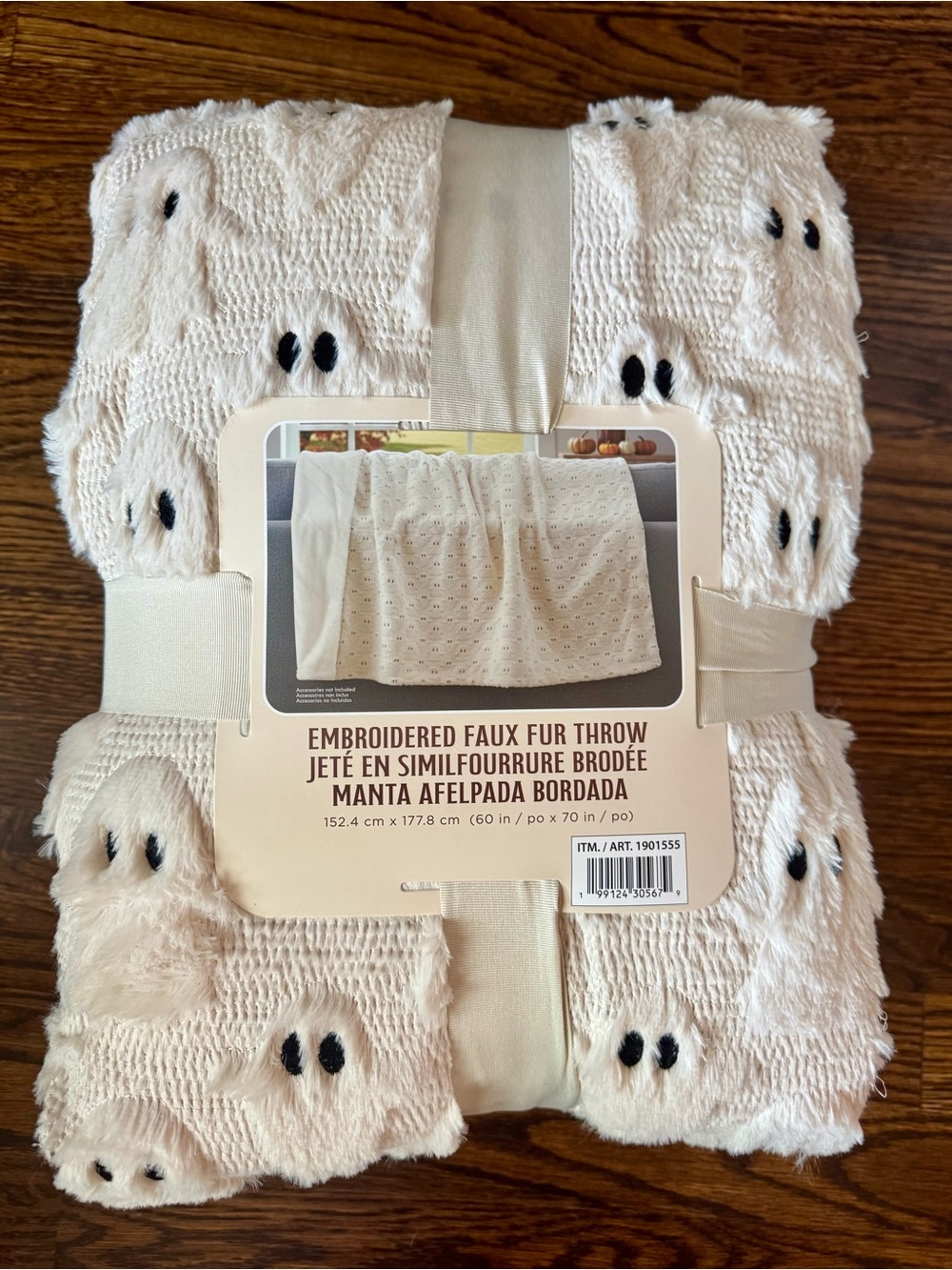 Viral TikTok Costco Embroidered Faux Fur
Throw/Blanket With Ghost